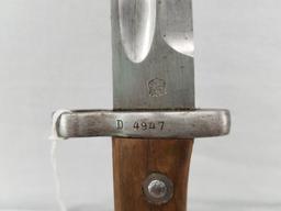 World War Ii Bayonet With Scabbard Stamped D4947