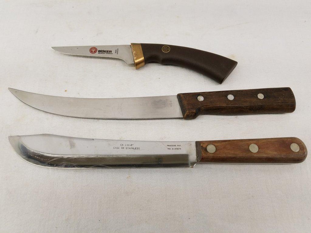 Lot Of 3 Fishing / Hunting Knives Various Styles