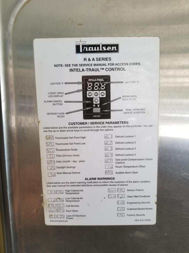 Traulsen Commerical Freezer Model Alt132wut-fhs