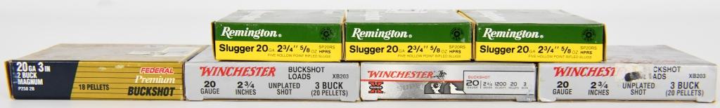 34 RDS OF 20 GA SLUGGERS & BUCK SHOTSHELLS