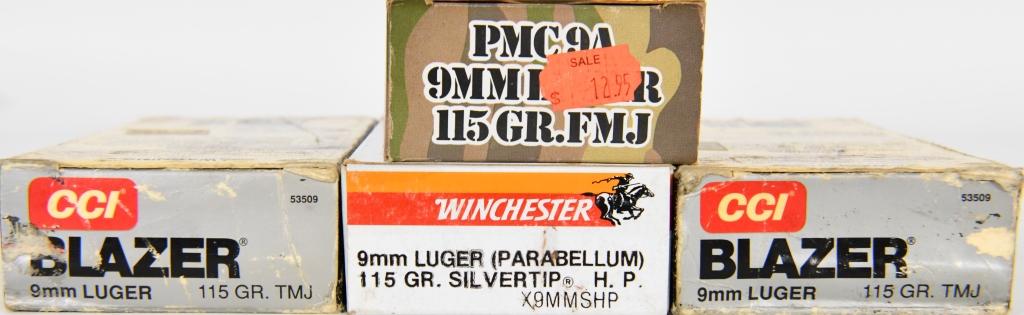 158 RDS OF 9MM LUGER CARTRIDGES