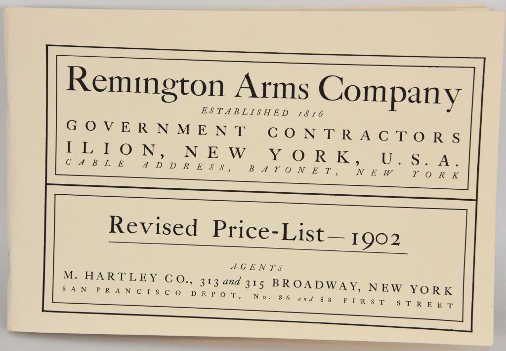 Remington Arms Company Revised Price List Book