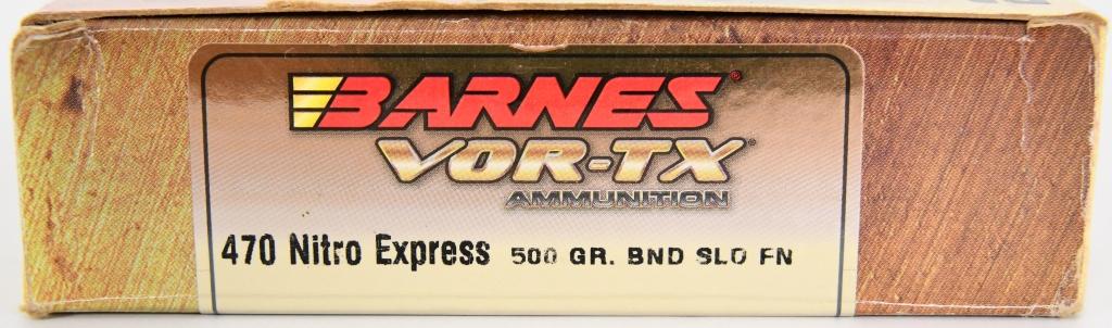 Lot of 18 Rounds of Barnes Vor-Tx .470 NE Ammo