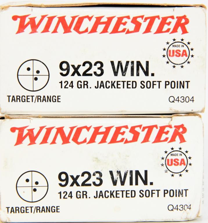 100 Rounds Winchester USA 9x23mm Ammunition