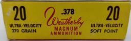 20 Rounds Of Weatherby .378 Weatherby Magnum Ammo