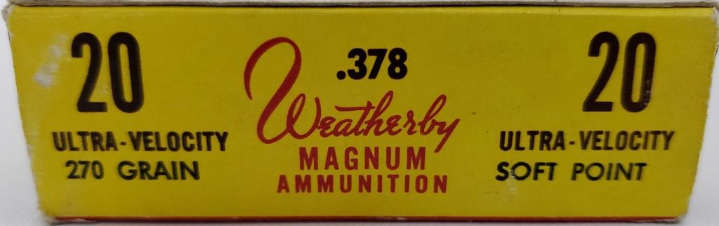 20 Rounds Of Weatherby .378 Weatherby Magnum Ammo