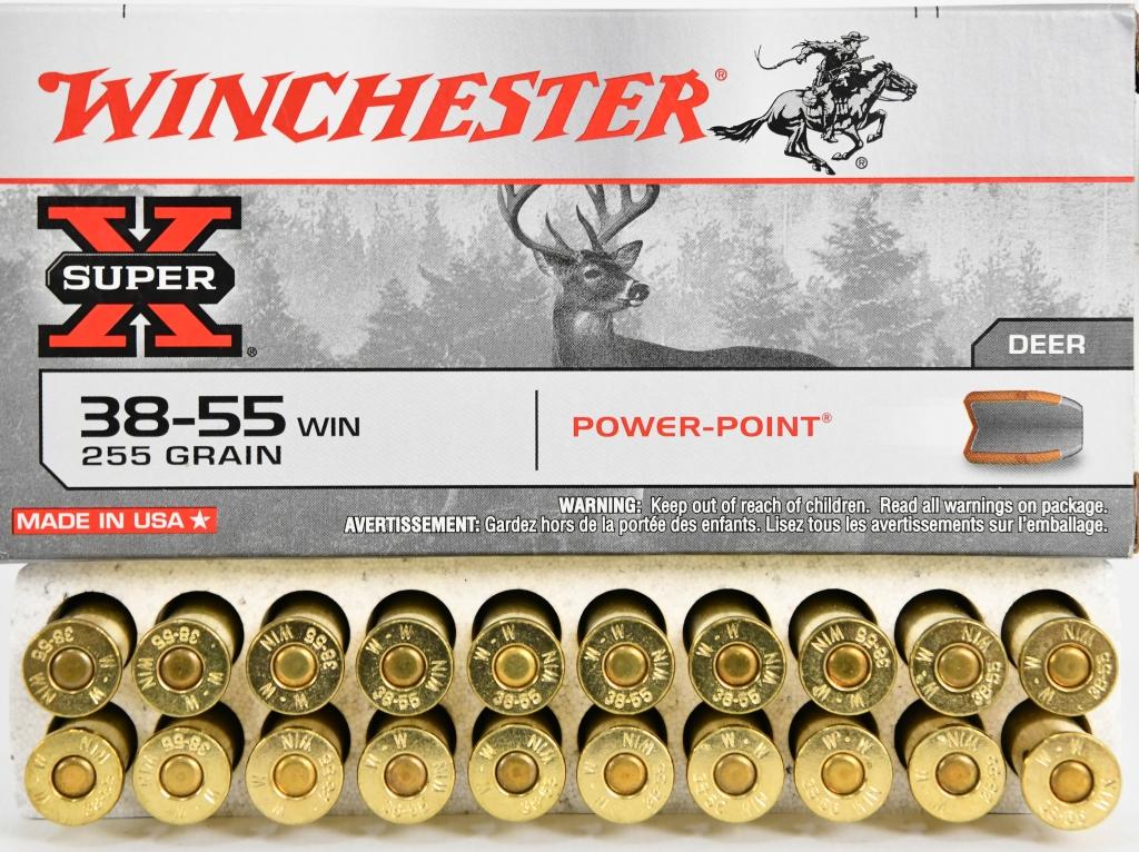 20 rd Winchester 255 gr PP SP FN ammo .38-55