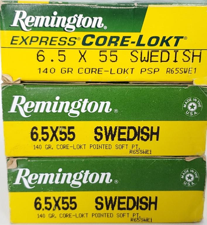 60 Rounds Remington Express 6.5x55 Swedish Ammo