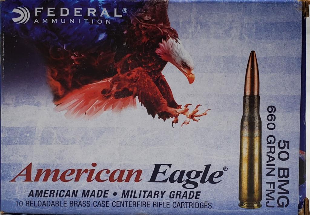 10 Rounds Of American Eagle .50 BMG Ammunition