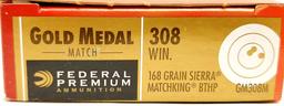 100 Rounds Of Federal Premium .308 Win Ammunition