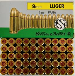 150 Rounds Of Sellier & Bellot 9mm Luger Ammo