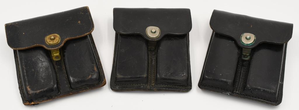 Lot of 3 US Marked Leather Mag Pouches