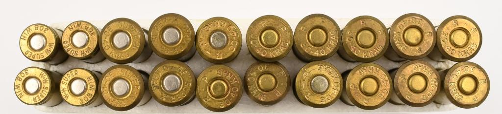 Mixed ammo 20 rds 30-40 Krag & .308 win