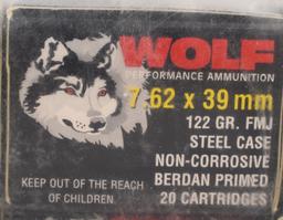 500 Rounds Of Wolf 7.62x39mm Ammunition