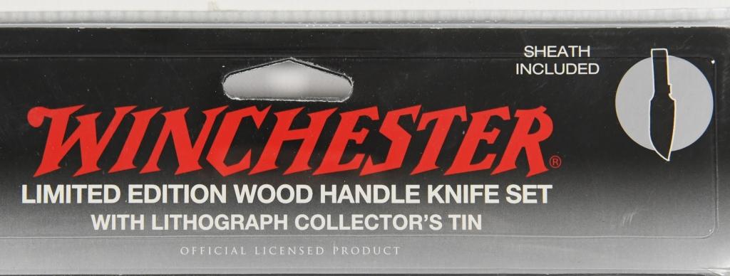 NIP Winchester LE Wood Handle 3 pc Knife Set