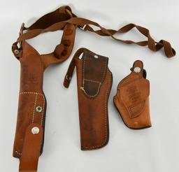 Lot of 3 Tan Leather Holsters