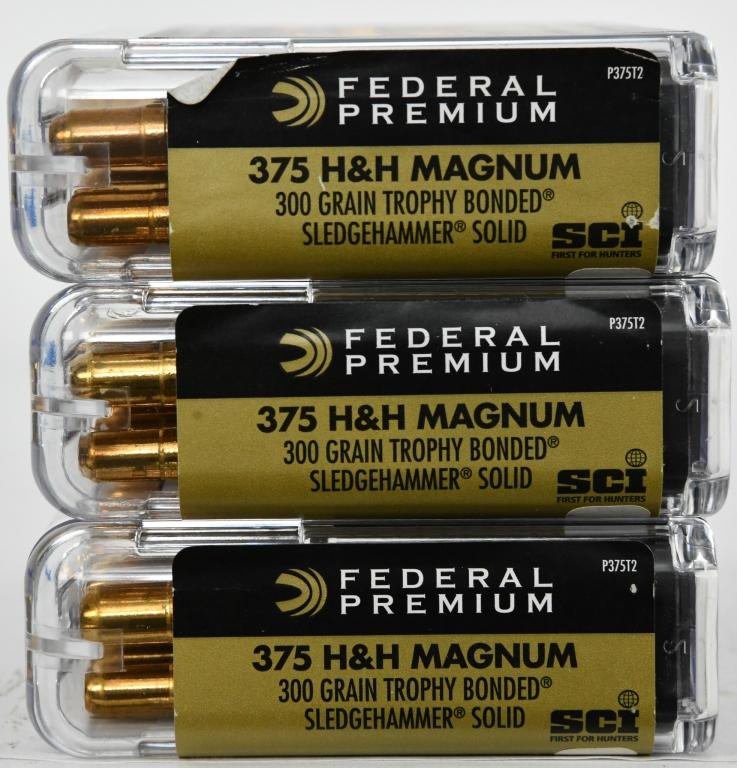 60 Rounds Of Federal .375 H&H Magnum Ammo