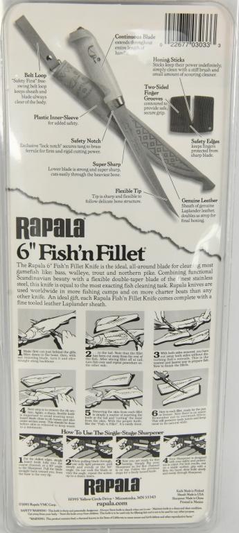 New In Package Rapala 6" Fish'n Fillet Knife Set