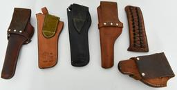 Lot of 6 Various Size Leather Holsters