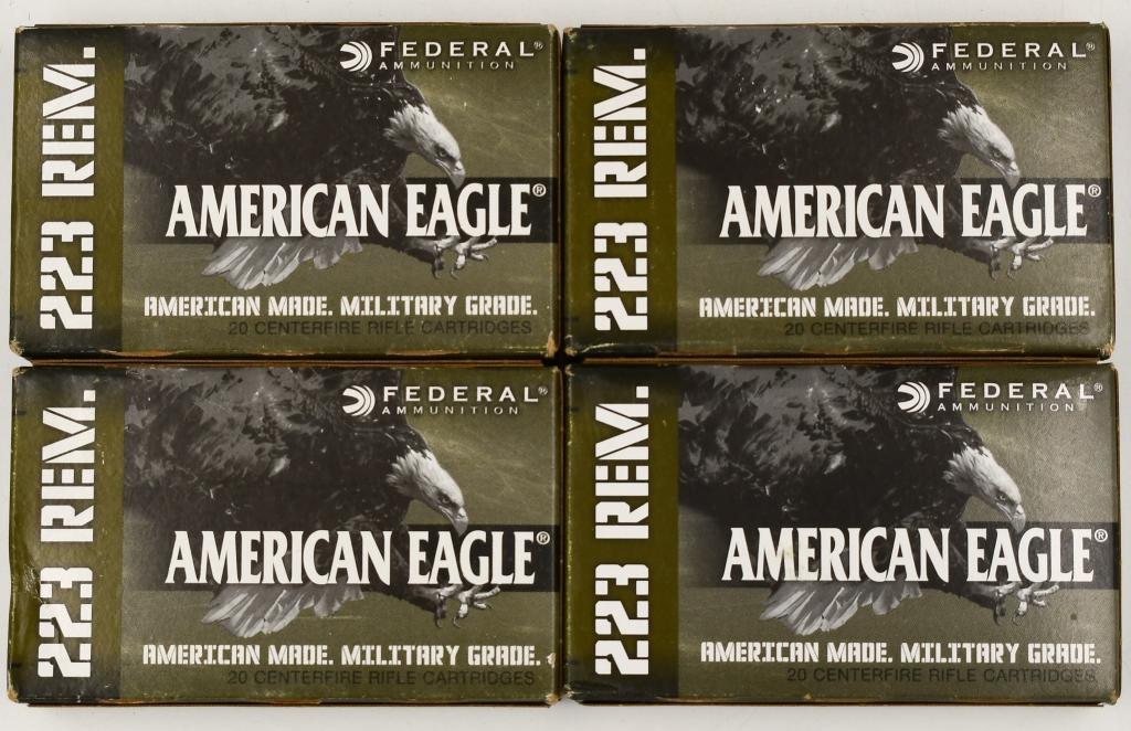 80 Rounds Of American Eagle .223 Rem Ammunition