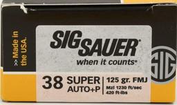 50 Rounds Sig Sauer Elite 38 Super +P Ammunition