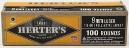 100 Rounds Of Herter's 9mm Luger Ammunition