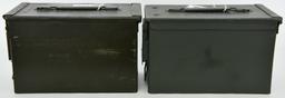 Lot Of 2 Heavy Duty Military Metal Ammo Cans