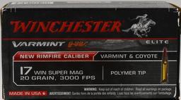 100 Rounds of Winchester Varmint HV .17 WSM