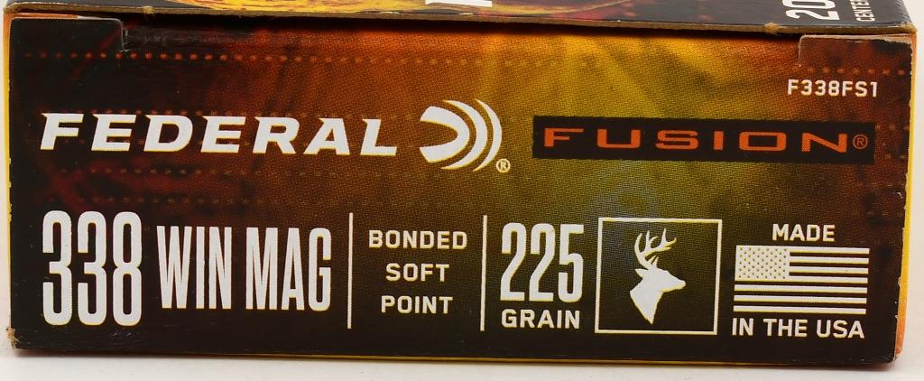 20 Rounds Federal Fusion 338 Win Mag Ammunition