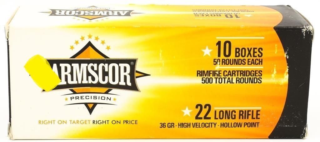 500 Rounds Of Armscor USA .22 LR Ammunition