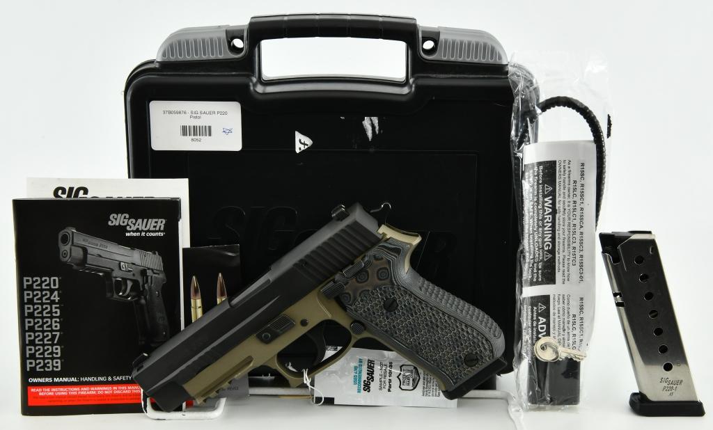 NEW Sig Sauer P220 Desert Black FDE Pistol .45 ACP