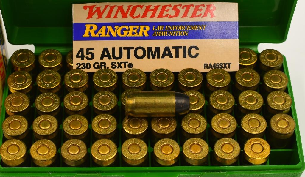 100 Rounds Of Winchester Ranger .45 Auto Ammo