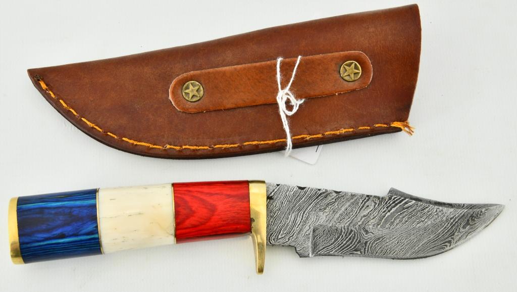 Hand Crafted Fixed Blade Damascus Knife & Sheath