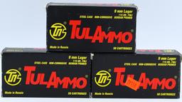 150 Rounds Of Tulammo 9mm Luger Ammunition