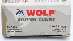 100 Rounds of Wolf Military Classic .45 ACP Ammo