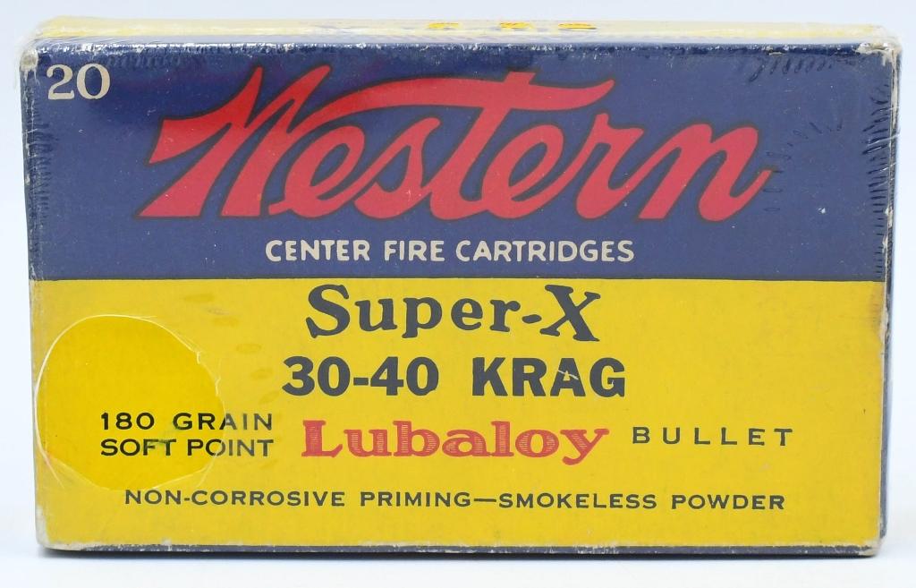 20 Rd Collector Box Of Western .30-40 Krag Ammo