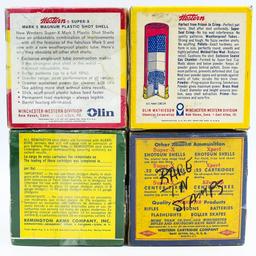 4 Vintage Collectible 12 Gauge Shotshell Boxes