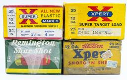 4 Vintage Collectible 12 Gauge Shotshell Boxes