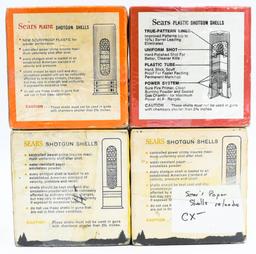 4 Vintage Sears Sportload Shotshell Boxes Full