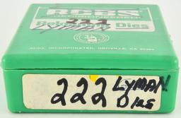 2 Lyman Full Length .222 Rem Reloading Dies