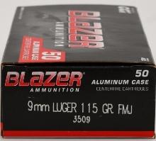 100 Rounds Of CCI Blazer Aluminum 9mm Luger Ammo