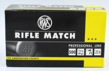 500 Rounds Of RWS Rifle Match .22 LR Ammunition