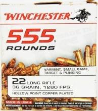 555 Rounds Of Winchester .22 LR Ammunition