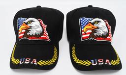 (5) Patriotic U.S.A Ballcap Headwear "BALD EAGLE"