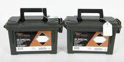 (2) Plastic Ammo cans OD Green