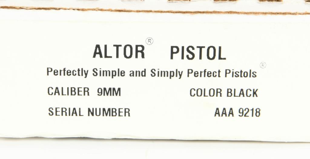 Altor Single Shot 9mm Luger 3in Black Pistol