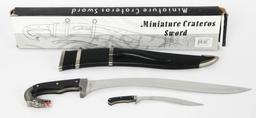 NIB Crateros Sword W/ Miniature Sword & Scabbard
