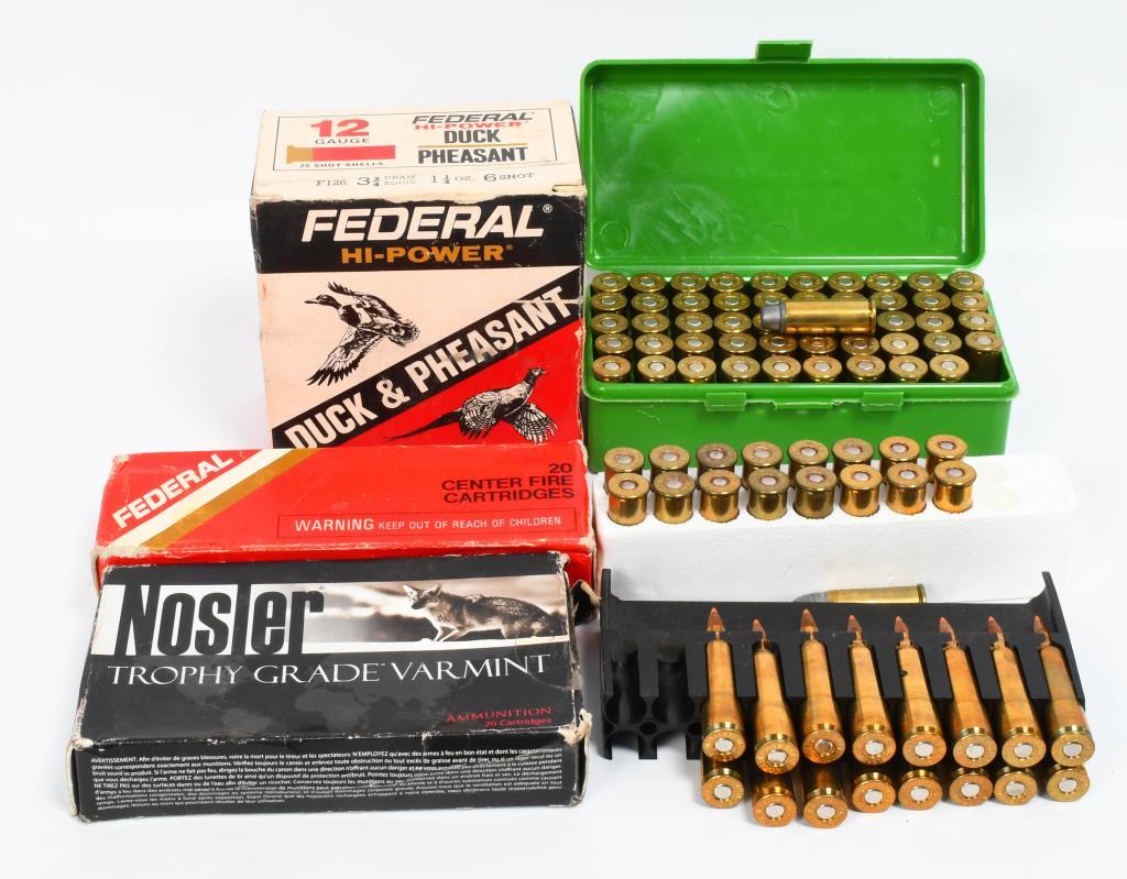 108 Rounds Of Mixed Pistol, Rifle & Shotgun Ammo