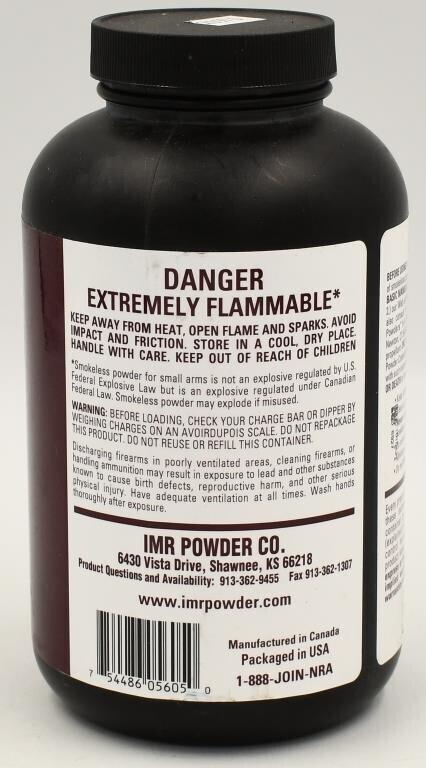 1 LB Bottle Of IMR 4350 Reloading Gun Powder