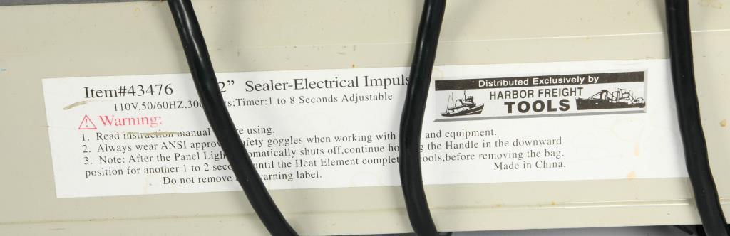 Lg Storage box w/12" Sealer Electrical Impulse &ba